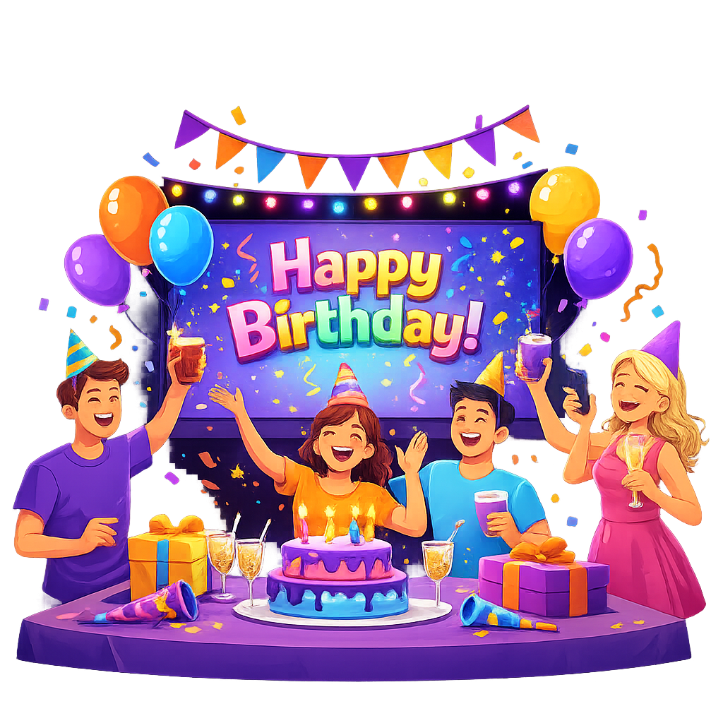 Custom trivia and interactive party games on the big screen